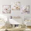 White Floral Canvas Wall Art Print Set of 3 - 20" x 20"